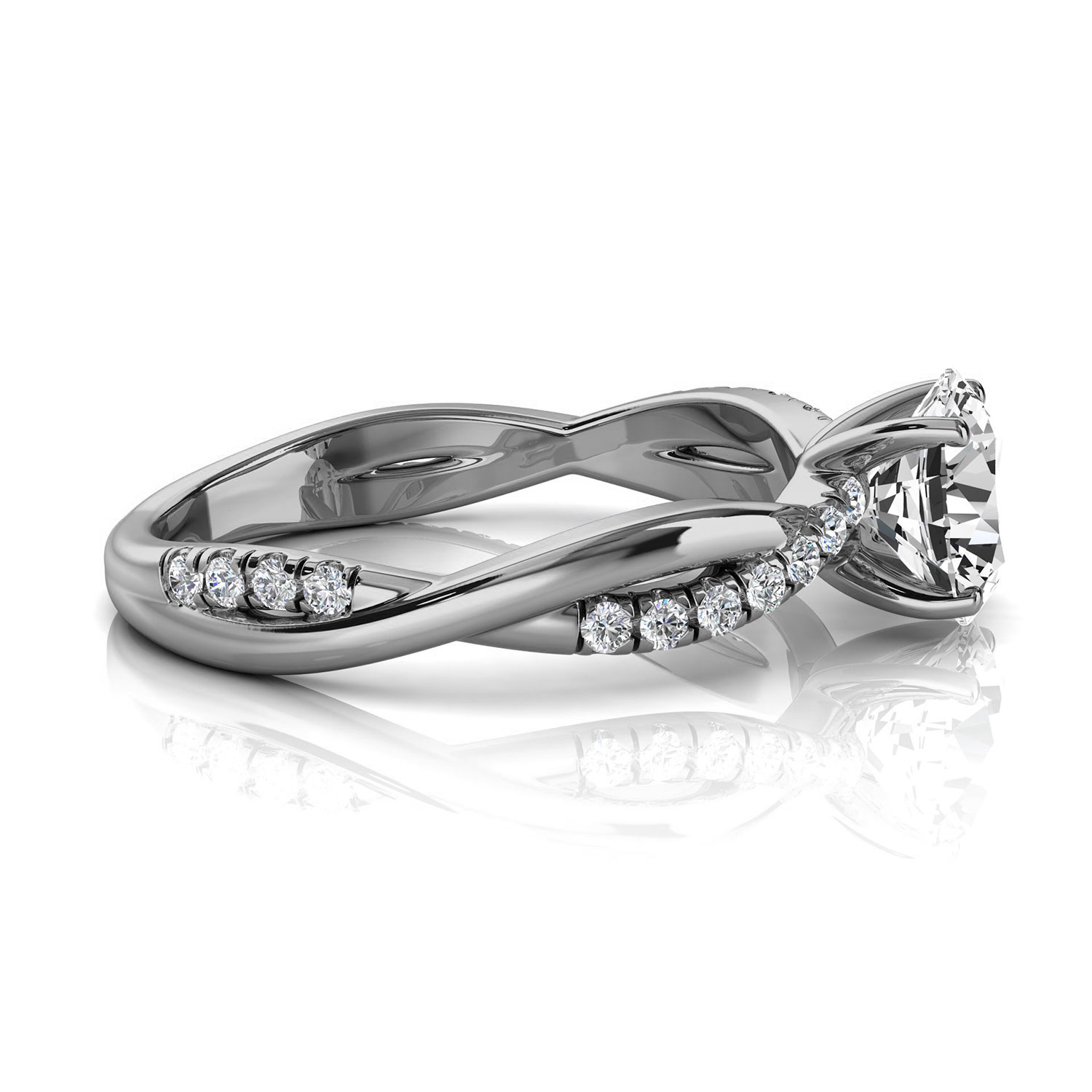 14K White Gold Margo Petite Twisted Vine Lab Grown Diamond Ring (1/5 ct. tw)
